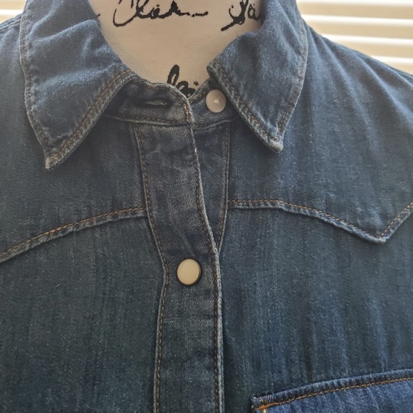 NWOT Gap Vintage Denim Western Shirtdress - Picture 3 of 7